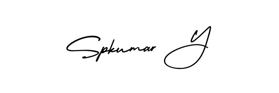 Design your own signature with our free online signature maker. With this signature software, you can create a handwritten (AmerikaSignatureDemo-Regular) signature for name Spkumar Y. Spkumar Y signature style 3 images and pictures png