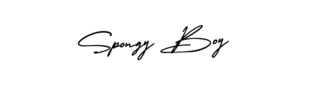 The best way (AmerikaSignatureDemo-Regular) to make a short signature is to pick only two or three words in your name. The name Spongy Boy include a total of six letters. For converting this name. Spongy Boy signature style 3 images and pictures png