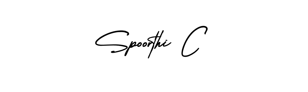 Make a short Spoorthi C signature style. Manage your documents anywhere anytime using AmerikaSignatureDemo-Regular. Create and add eSignatures, submit forms, share and send files easily. Spoorthi C signature style 3 images and pictures png