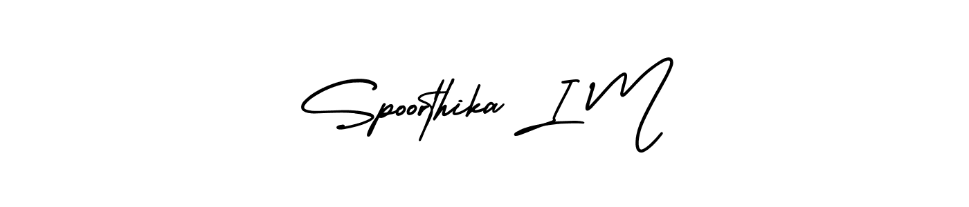 Similarly AmerikaSignatureDemo-Regular is the best handwritten signature design. Signature creator online .You can use it as an online autograph creator for name Spoorthika I M. Spoorthika I M signature style 3 images and pictures png