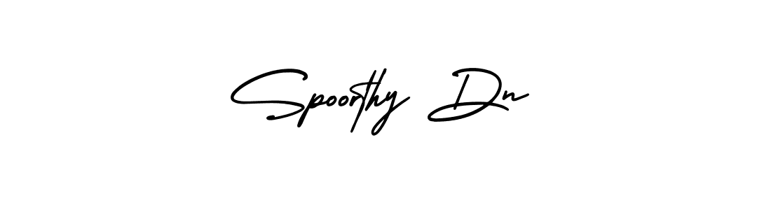 You should practise on your own different ways (AmerikaSignatureDemo-Regular) to write your name (Spoorthy Dn) in signature. don't let someone else do it for you. Spoorthy Dn signature style 3 images and pictures png