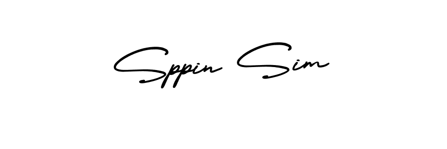 The best way (AmerikaSignatureDemo-Regular) to make a short signature is to pick only two or three words in your name. The name Sppin Sim include a total of six letters. For converting this name. Sppin Sim signature style 3 images and pictures png