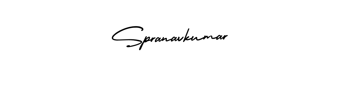 This is the best signature style for the Spranavkumar name. Also you like these signature font (AmerikaSignatureDemo-Regular). Mix name signature. Spranavkumar signature style 3 images and pictures png