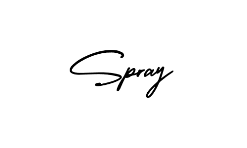 You should practise on your own different ways (AmerikaSignatureDemo-Regular) to write your name (Spray) in signature. don't let someone else do it for you. Spray signature style 3 images and pictures png