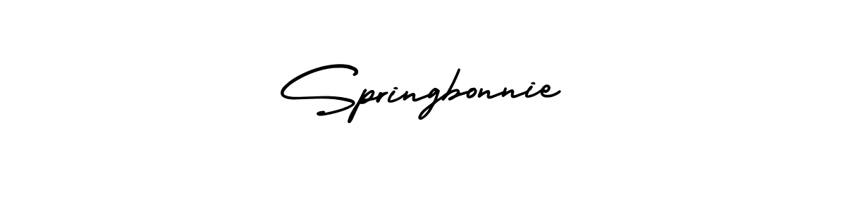 How to Draw Springbonnie signature style? AmerikaSignatureDemo-Regular is a latest design signature styles for name Springbonnie. Springbonnie signature style 3 images and pictures png