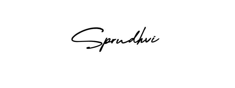 You should practise on your own different ways (AmerikaSignatureDemo-Regular) to write your name (Sprudhvi) in signature. don't let someone else do it for you. Sprudhvi signature style 3 images and pictures png