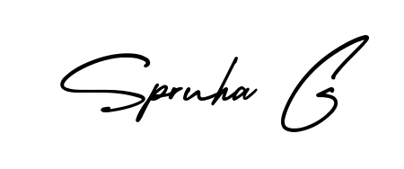 The AmerikaSignatureDemo-Regular typeface gives name Spruha G a refined look. Suitable for certificates, diplomas, and official verification. Spruha G signature style 3 images and pictures png