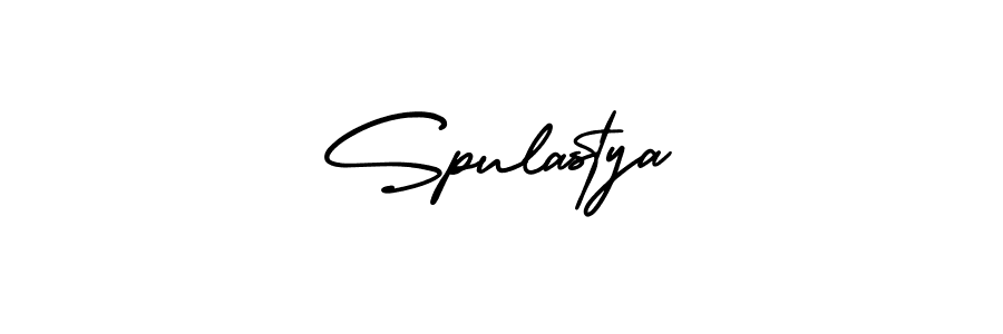 How to make Spulastya name signature. Use AmerikaSignatureDemo-Regular style for creating short signs online. This is the latest handwritten sign. Spulastya signature style 3 images and pictures png