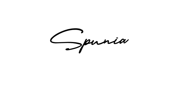 How to make Spunia signature? AmerikaSignatureDemo-Regular is a professional autograph style. Create handwritten signature for Spunia name. Spunia signature style 3 images and pictures png