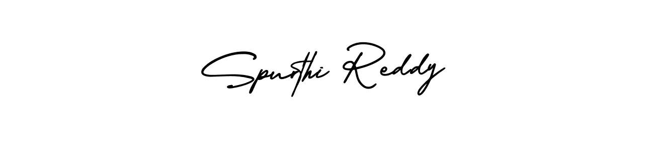 Use a signature maker to create a handwritten signature online. With this signature software, you can design (AmerikaSignatureDemo-Regular) your own signature for name Spurthi Reddy. Spurthi Reddy signature style 3 images and pictures png