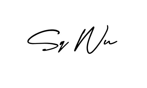 The best way (AmerikaSignatureDemo-Regular) to make a short signature is to pick only two or three words in your name. The name Sq Wu include a total of six letters. For converting this name. Sq Wu signature style 3 images and pictures png