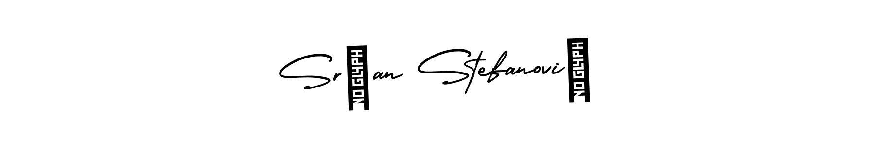 Use a signature maker to create a handwritten signature online. With this signature software, you can design (AmerikaSignatureDemo-Regular) your own signature for name Srđan Stefanović. Srđan Stefanović signature style 3 images and pictures png