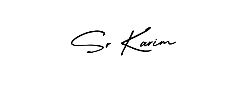 Create a beautiful signature design for name Sr Karim. With this signature (AmerikaSignatureDemo-Regular) fonts, you can make a handwritten signature for free. Sr Karim signature style 3 images and pictures png