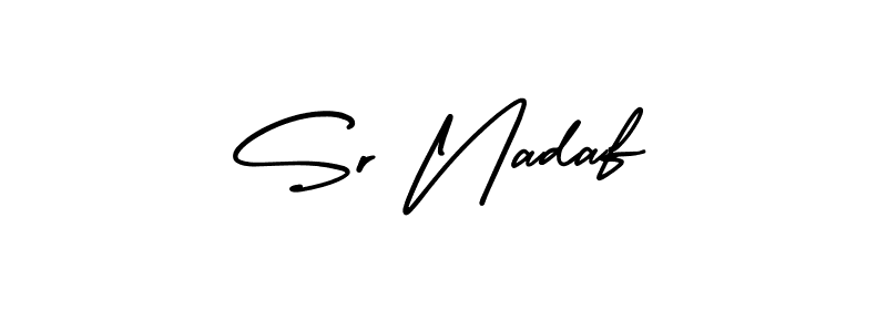 How to make Sr Nadaf name signature. Use AmerikaSignatureDemo-Regular style for creating short signs online. This is the latest handwritten sign. Sr Nadaf signature style 3 images and pictures png