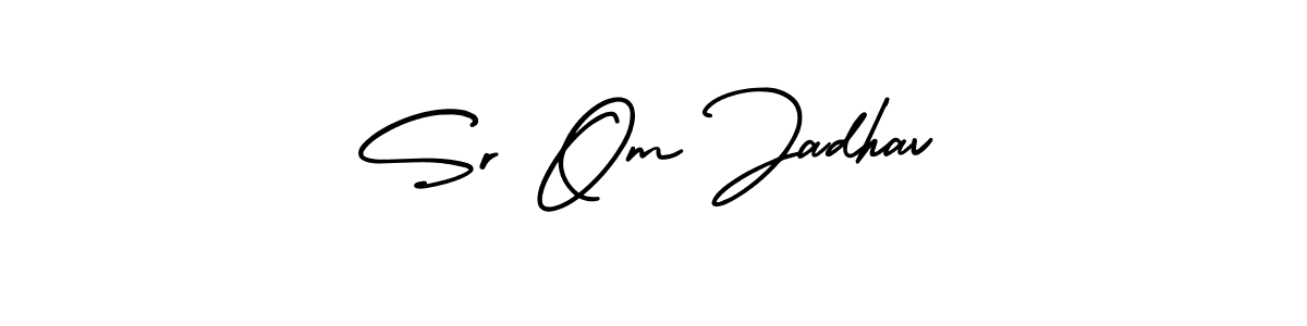 How to make Sr Om Jadhav signature? AmerikaSignatureDemo-Regular is a professional autograph style. Create handwritten signature for Sr Om Jadhav name. Sr Om Jadhav signature style 3 images and pictures png