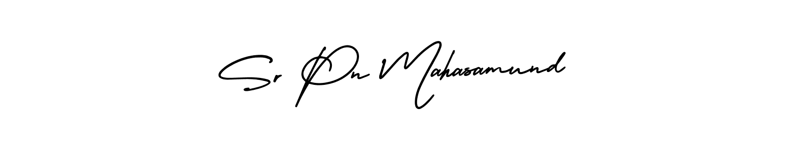 The best way (AmerikaSignatureDemo-Regular) to make a short signature is to pick only two or three words in your name. The name Sr Pn Mahasamund include a total of six letters. For converting this name. Sr Pn Mahasamund signature style 3 images and pictures png