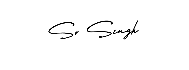How to make Sr Singh name signature. Use AmerikaSignatureDemo-Regular style for creating short signs online. This is the latest handwritten sign. Sr Singh signature style 3 images and pictures png