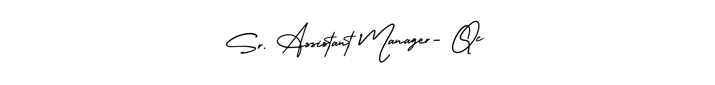 Also You can easily find your signature by using the search form. We will create Sr. Assistant Manager- Qc name handwritten signature images for you free of cost using AmerikaSignatureDemo-Regular sign style. Sr. Assistant Manager- Qc signature style 3 images and pictures png