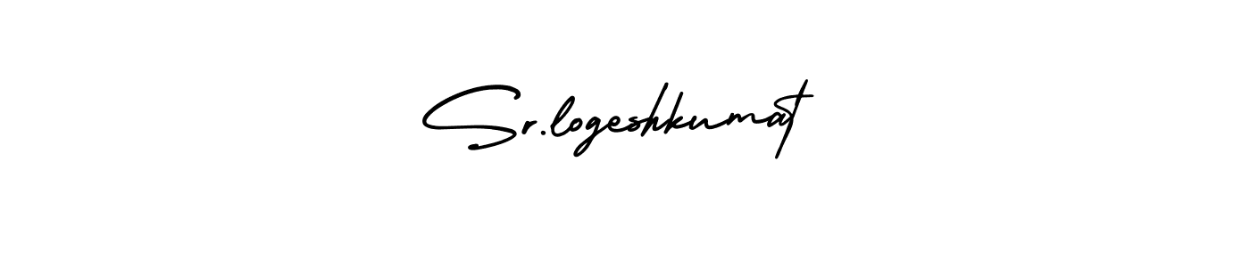 You should practise on your own different ways (AmerikaSignatureDemo-Regular) to write your name (Sr.logeshkumat) in signature. don't let someone else do it for you. Sr.logeshkumat signature style 3 images and pictures png