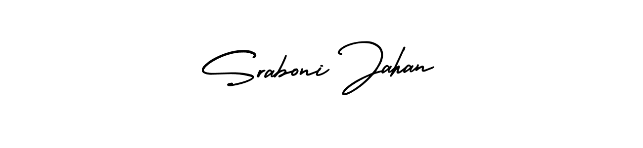 How to Draw Sraboni Jahan signature style? AmerikaSignatureDemo-Regular is a latest design signature styles for name Sraboni Jahan. Sraboni Jahan signature style 3 images and pictures png