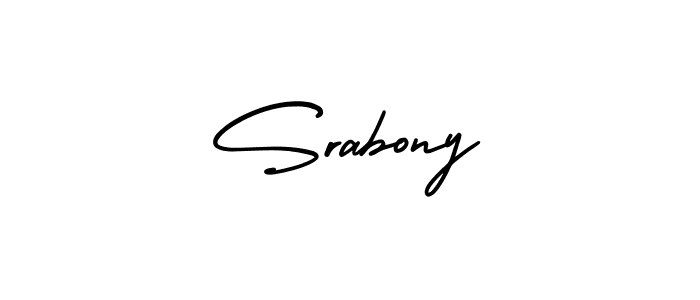 How to make Srabony signature? AmerikaSignatureDemo-Regular is a professional autograph style. Create handwritten signature for Srabony name. Srabony signature style 3 images and pictures png