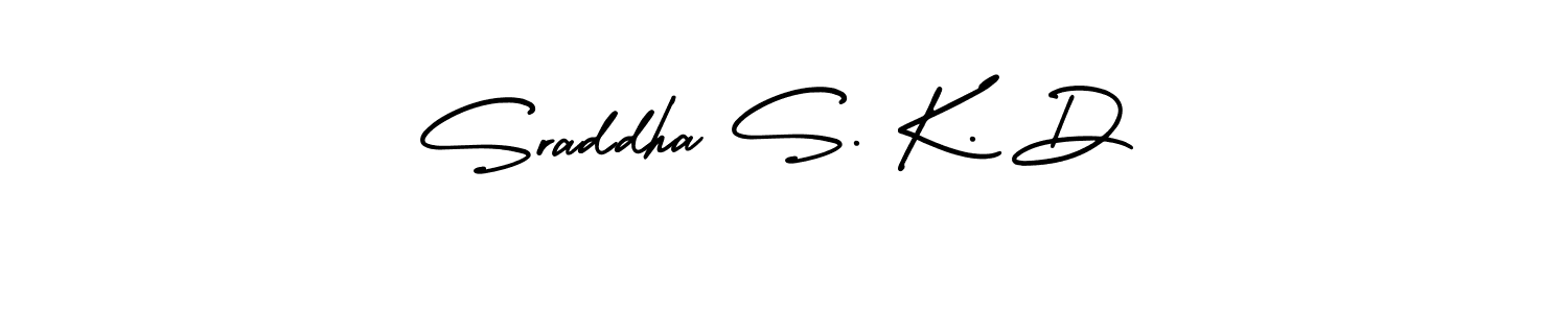 How to make Sraddha S. K. D signature? AmerikaSignatureDemo-Regular is a professional autograph style. Create handwritten signature for Sraddha S. K. D name. Sraddha S. K. D signature style 3 images and pictures png