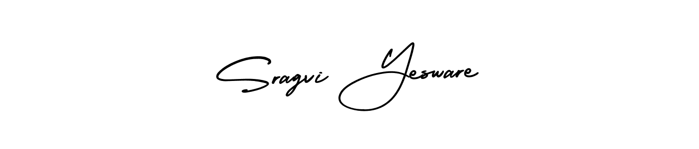 You should practise on your own different ways (AmerikaSignatureDemo-Regular) to write your name (Sragvi Yesware) in signature. don't let someone else do it for you. Sragvi Yesware signature style 3 images and pictures png