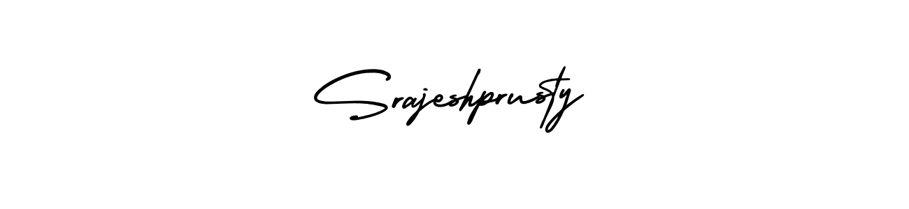 How to make Srajeshprusty name signature. Use AmerikaSignatureDemo-Regular style for creating short signs online. This is the latest handwritten sign. Srajeshprusty signature style 3 images and pictures png