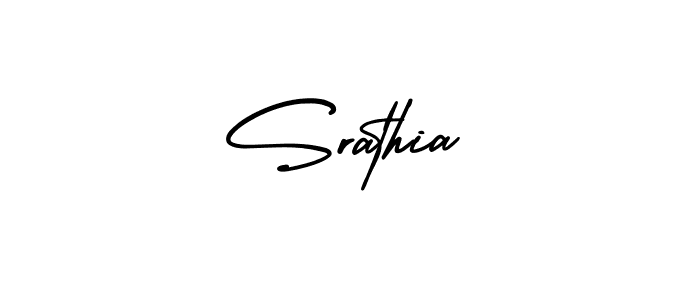 Srathia stylish signature style. Best Handwritten Sign (AmerikaSignatureDemo-Regular) for my name. Handwritten Signature Collection Ideas for my name Srathia. Srathia signature style 3 images and pictures png