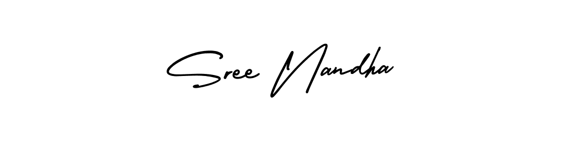 Also You can easily find your signature by using the search form. We will create Sree Nandha name handwritten signature images for you free of cost using AmerikaSignatureDemo-Regular sign style. Sree Nandha signature style 3 images and pictures png
