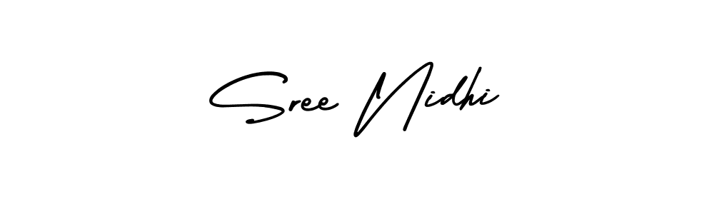 Use a signature maker to create a handwritten signature online. With this signature software, you can design (AmerikaSignatureDemo-Regular) your own signature for name Sree Nidhi. Sree Nidhi signature style 3 images and pictures png