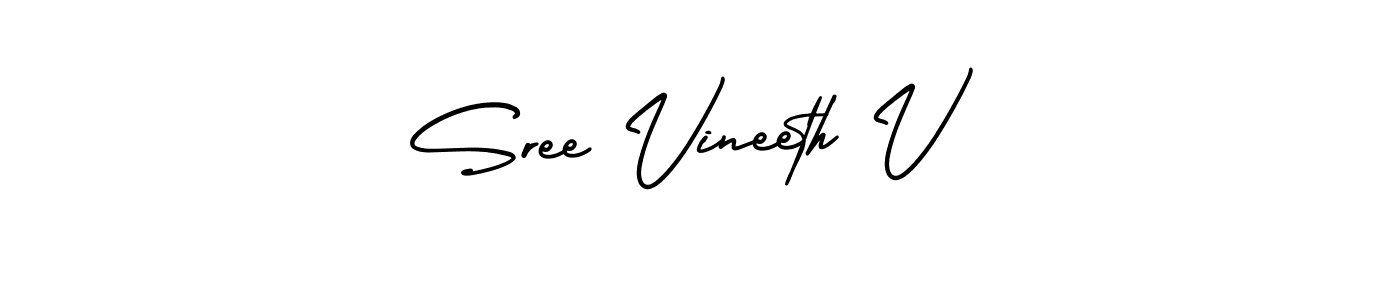 Also You can easily find your signature by using the search form. We will create Sree Vineeth V name handwritten signature images for you free of cost using AmerikaSignatureDemo-Regular sign style. Sree Vineeth V signature style 3 images and pictures png