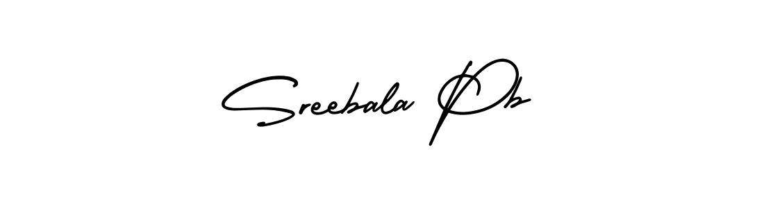 How to make Sreebala Pb name signature. Use AmerikaSignatureDemo-Regular style for creating short signs online. This is the latest handwritten sign. Sreebala Pb signature style 3 images and pictures png