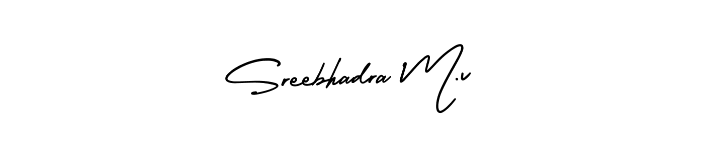 How to make Sreebhadra M.v name signature. Use AmerikaSignatureDemo-Regular style for creating short signs online. This is the latest handwritten sign. Sreebhadra M.v signature style 3 images and pictures png