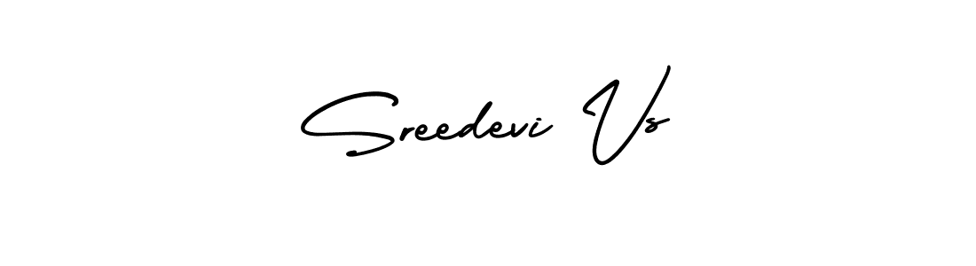 The best way (AmerikaSignatureDemo-Regular) to make a short signature is to pick only two or three words in your name. The name Sreedevi Vs include a total of six letters. For converting this name. Sreedevi Vs signature style 3 images and pictures png