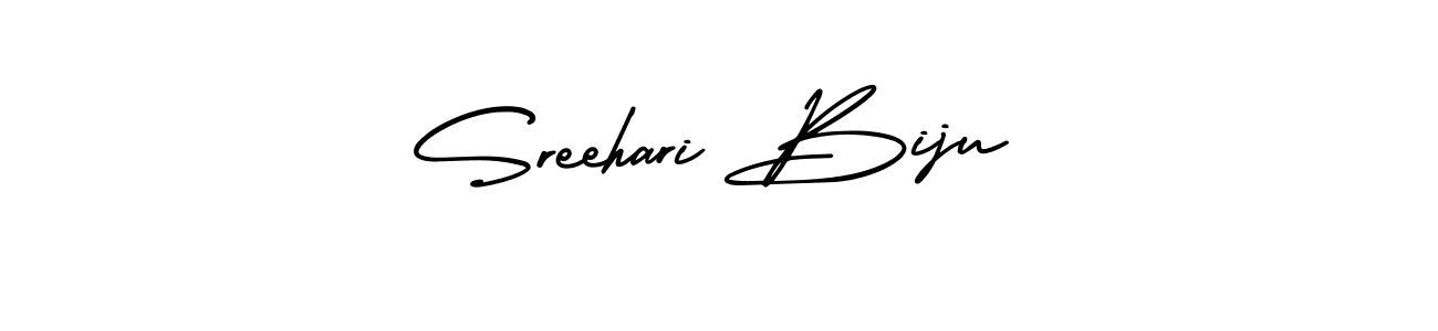 Sreehari Biju stylish signature style. Best Handwritten Sign (AmerikaSignatureDemo-Regular) for my name. Handwritten Signature Collection Ideas for my name Sreehari Biju. Sreehari Biju signature style 3 images and pictures png
