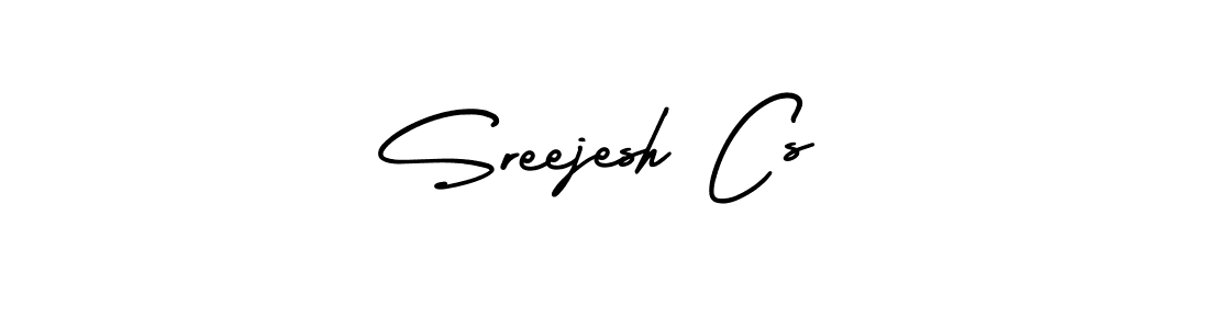 Also You can easily find your signature by using the search form. We will create Sreejesh Cs name handwritten signature images for you free of cost using AmerikaSignatureDemo-Regular sign style. Sreejesh Cs signature style 3 images and pictures png