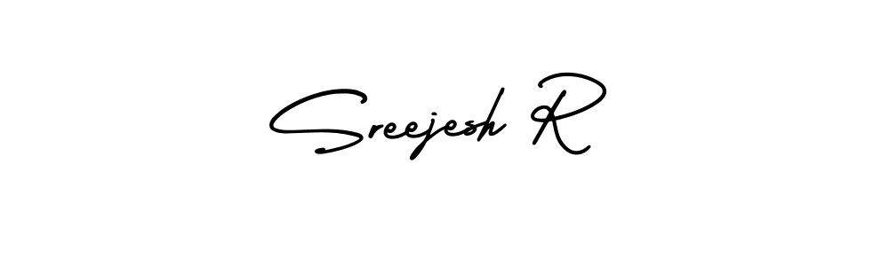 Make a short Sreejesh R signature style. Manage your documents anywhere anytime using AmerikaSignatureDemo-Regular. Create and add eSignatures, submit forms, share and send files easily. Sreejesh R signature style 3 images and pictures png