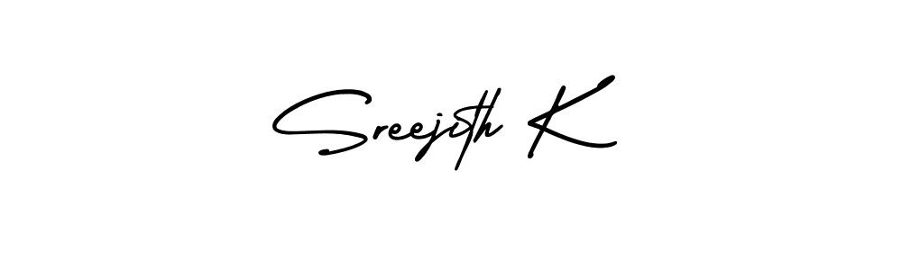 Make a beautiful signature design for name Sreejith K. With this signature (AmerikaSignatureDemo-Regular) style, you can create a handwritten signature for free. Sreejith K signature style 3 images and pictures png