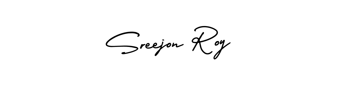 How to make Sreejon Roy signature? AmerikaSignatureDemo-Regular is a professional autograph style. Create handwritten signature for Sreejon Roy name. Sreejon Roy signature style 3 images and pictures png