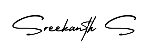 Discover the perfect balance of readability and style for Sreekanth S with AmerikaSignatureDemo-Regular font. Create your dream signature today. Sreekanth S signature style 3 images and pictures png