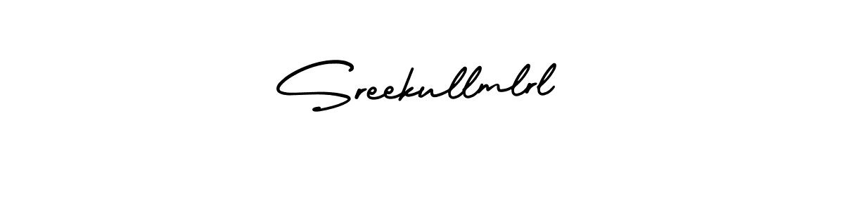 You should practise on your own different ways (AmerikaSignatureDemo-Regular) to write your name (Sreekullmlrl) in signature. don't let someone else do it for you. Sreekullmlrl signature style 3 images and pictures png