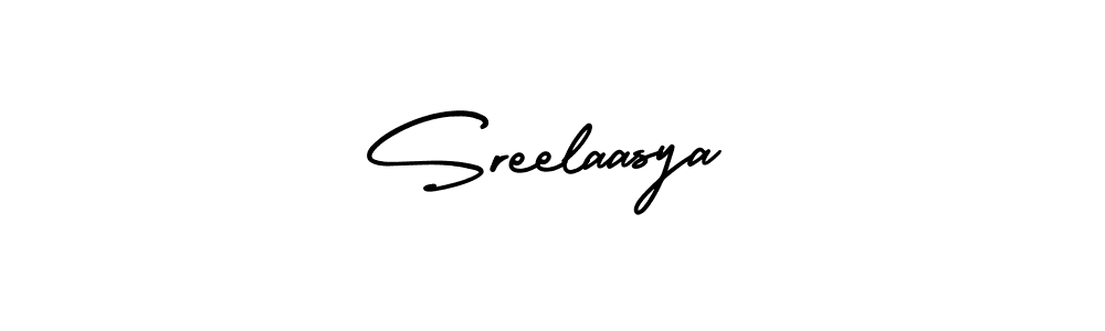 How to make Sreelaasya signature? AmerikaSignatureDemo-Regular is a professional autograph style. Create handwritten signature for Sreelaasya name. Sreelaasya signature style 3 images and pictures png