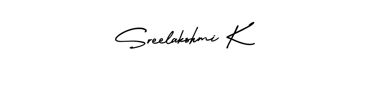 if you are searching for the best signature style for your name Sreelakshmi K. so please give up your signature search. here we have designed multiple signature styles  using AmerikaSignatureDemo-Regular. Sreelakshmi K signature style 3 images and pictures png