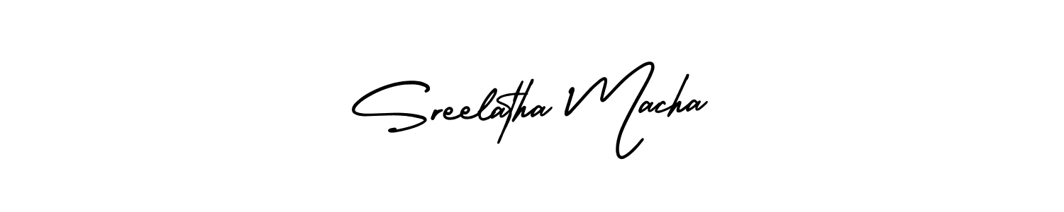 This is the best signature style for the Sreelatha Macha name. Also you like these signature font (AmerikaSignatureDemo-Regular). Mix name signature. Sreelatha Macha signature style 3 images and pictures png