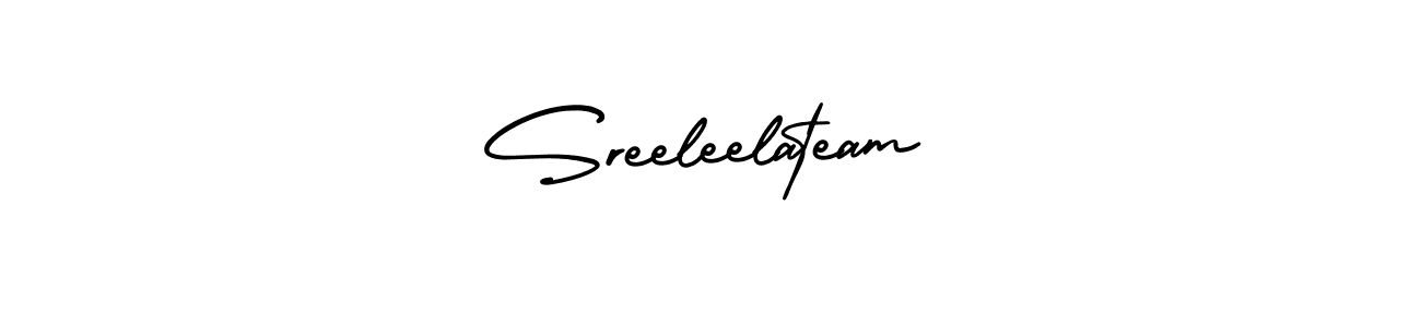 Make a beautiful signature design for name Sreeleelateam. With this signature (AmerikaSignatureDemo-Regular) style, you can create a handwritten signature for free. Sreeleelateam signature style 3 images and pictures png