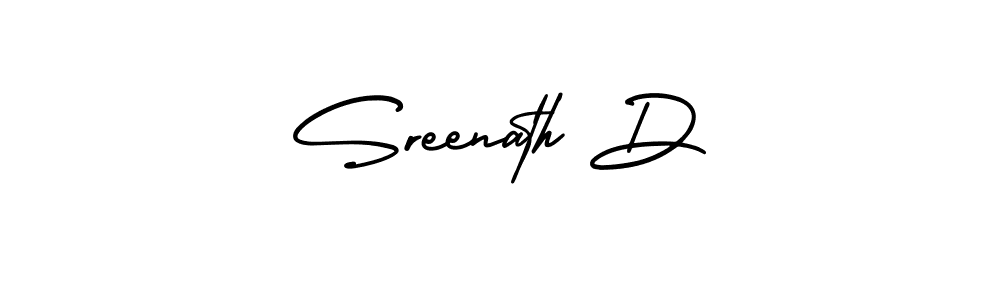 How to make Sreenath D signature? AmerikaSignatureDemo-Regular is a professional autograph style. Create handwritten signature for Sreenath D name. Sreenath D signature style 3 images and pictures png