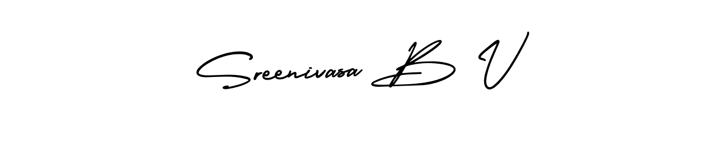 Sreenivasa B V stylish signature style. Best Handwritten Sign (AmerikaSignatureDemo-Regular) for my name. Handwritten Signature Collection Ideas for my name Sreenivasa B V. Sreenivasa B V signature style 3 images and pictures png