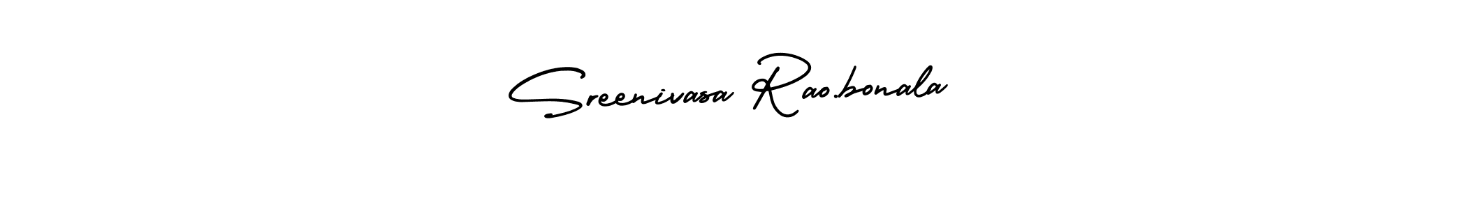 You should practise on your own different ways (AmerikaSignatureDemo-Regular) to write your name (Sreenivasa Rao.bonala) in signature. don't let someone else do it for you. Sreenivasa Rao.bonala signature style 3 images and pictures png