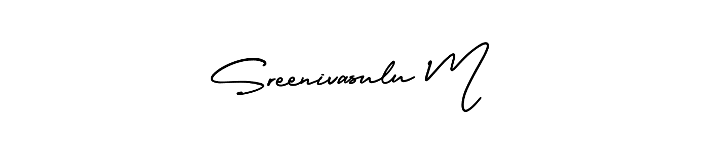 Make a short Sreenivasulu M signature style. Manage your documents anywhere anytime using AmerikaSignatureDemo-Regular. Create and add eSignatures, submit forms, share and send files easily. Sreenivasulu M signature style 3 images and pictures png